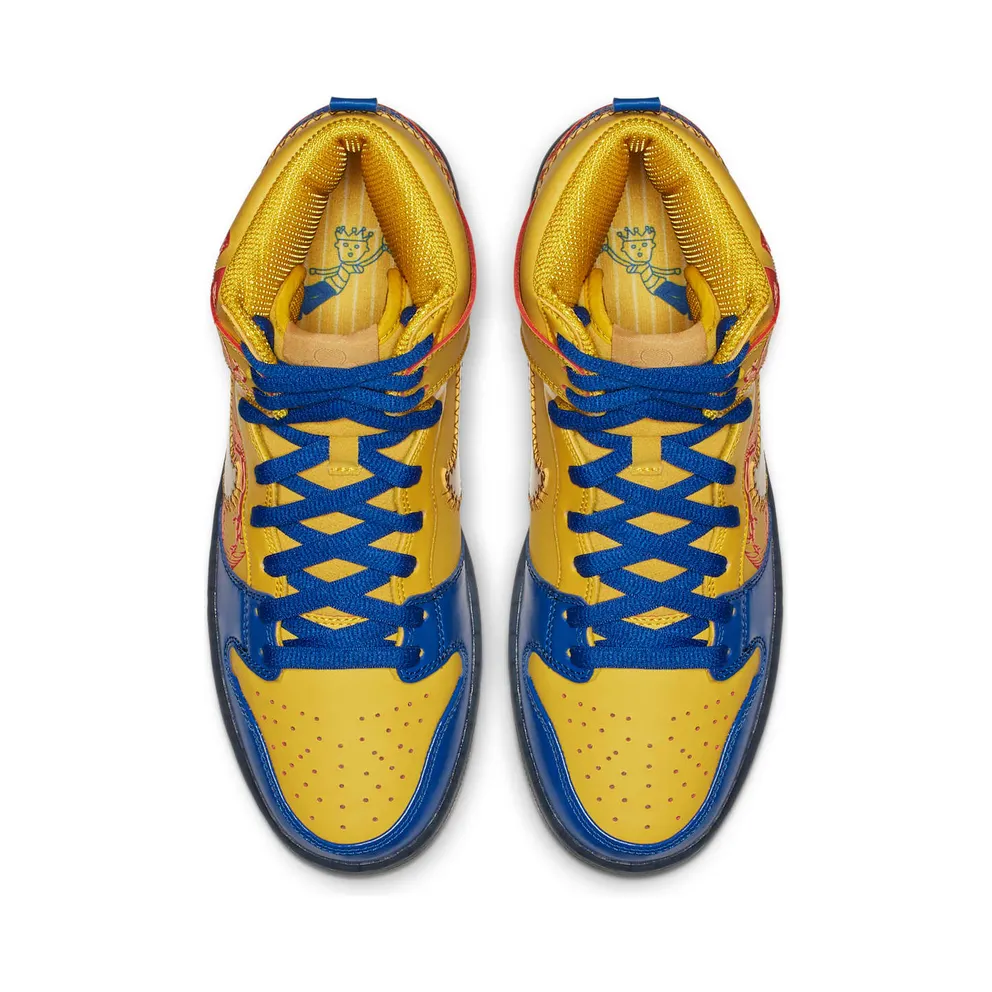 Nike SB Dunk High Finnigan Mooney 15th Anniversary Doernbecher (2019) Vivid Sulfur/Game Royal (579603-740)