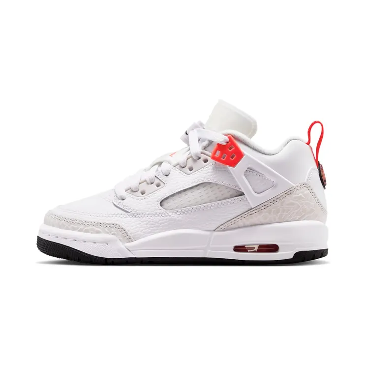 Jordan Spizike Low GS “White / Vast Grey / Black / Bright Crimson” (IQ0320-100)