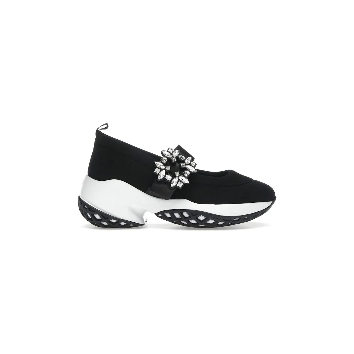 Roger Vivier Viv’ Run Babies Black White Crystal Buckle (RVW50637520T81B999)
