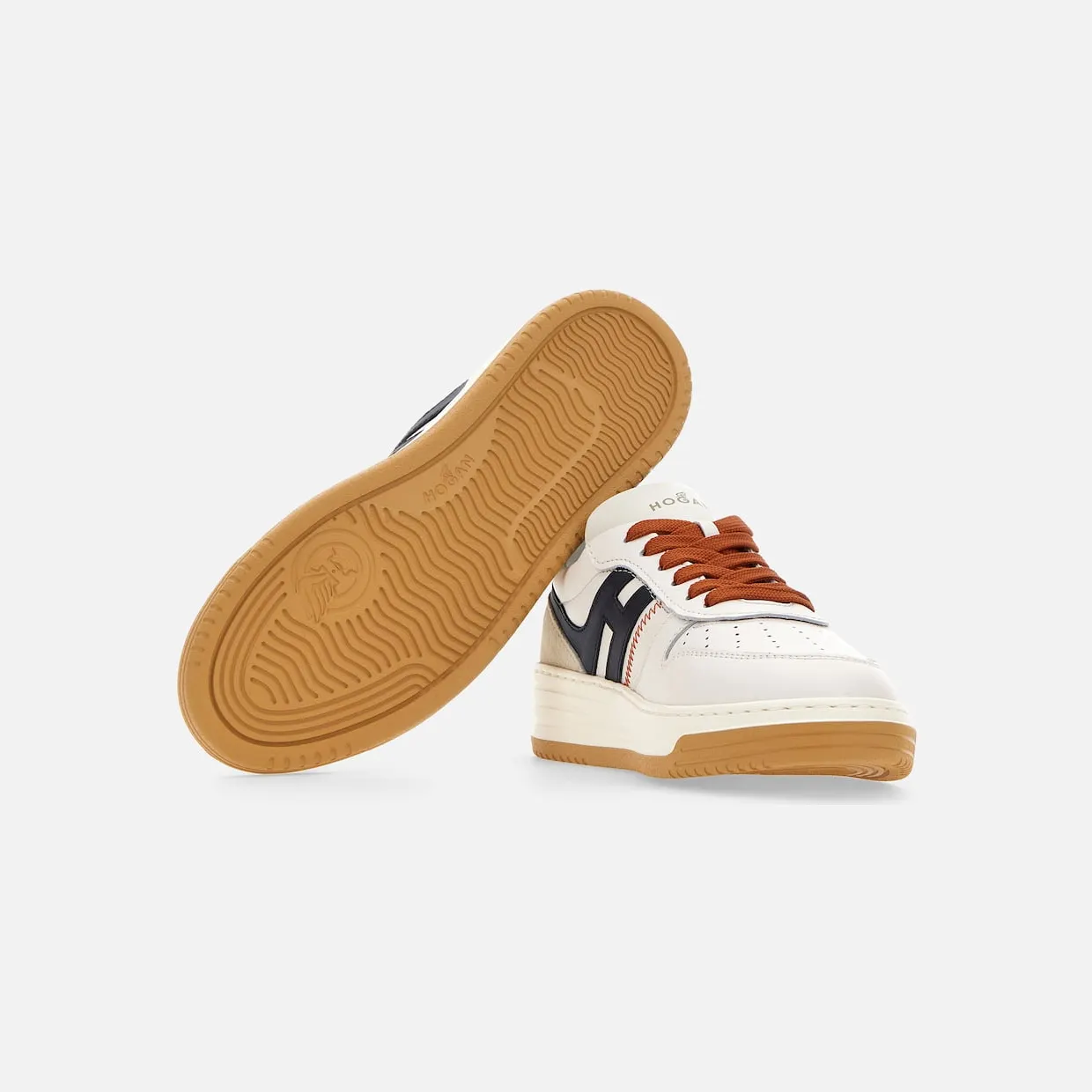 Sneakers Hogan H630 White Blue Orange (HXW6300EU50ODZ743L) (4)