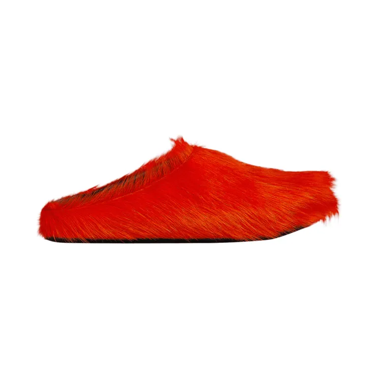 Marni Long Hair Calfskin Fussbett Sabot Mule Orange (SBMR000600P412200R35)