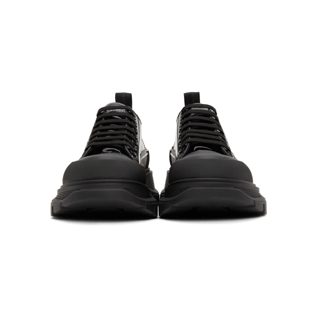 Alexander McQueen Black Patent Tread Slick Low Sneakers (668774WIA35) (2)