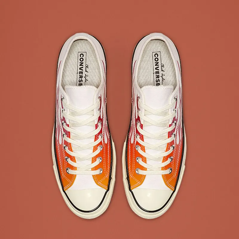 Converse Chuck Taylor All-Star 70s Ox Archive Print Flames White/Enamel Red-Bold Mandarin (165029C)