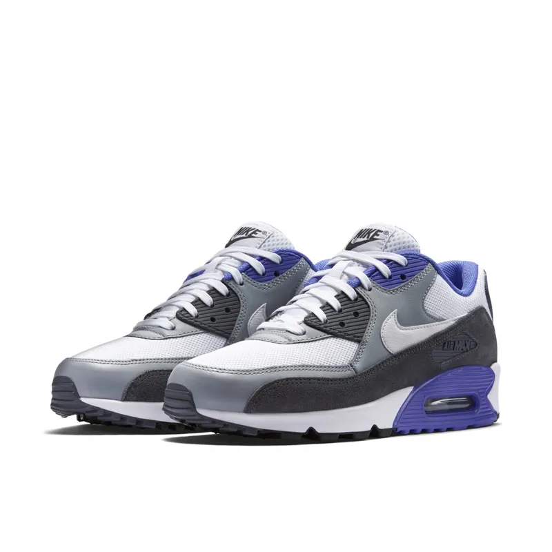 Nike Air Max 90 White Grey Violet White/White-Silver-Dark Grey (537384-122)