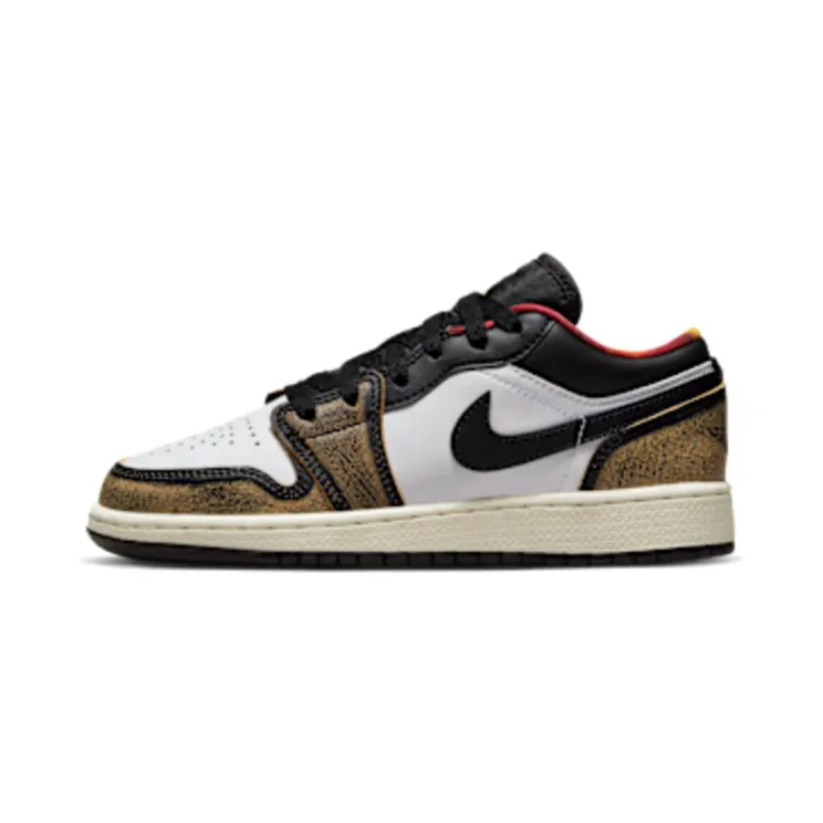 Air Jordan 1 Low SE GS Wear Away Yellow “Black / White / Sail / White Onyx” (DQ8421-001)