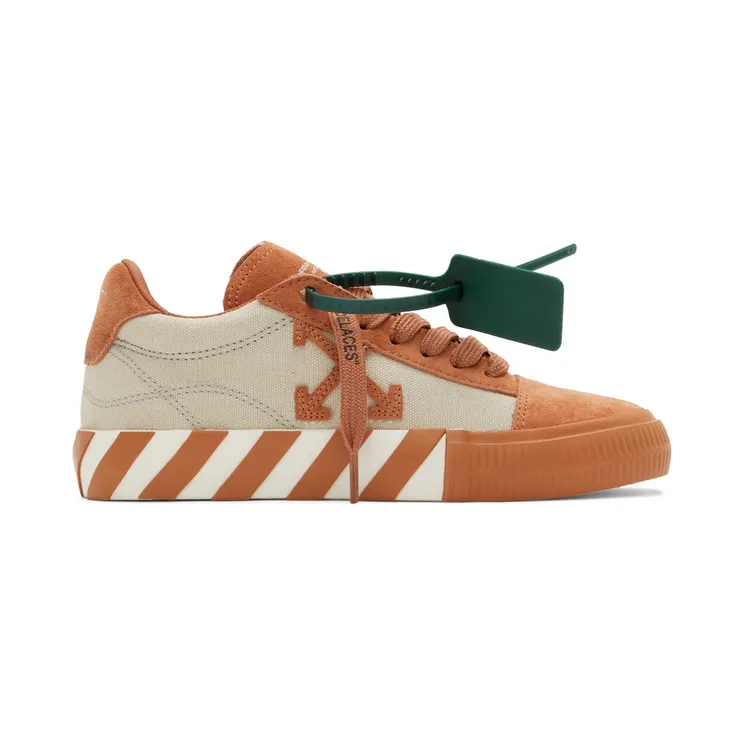 Off-White Brown & Beige Vulcanized Low-Top Sneakers (OWIA178S22LEA0016164)