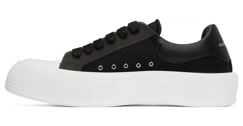 Alexander McQueen Black & White Deck Plimsoll 1000 BLACK/BLACK/BLA (711098W4UB3) (3)