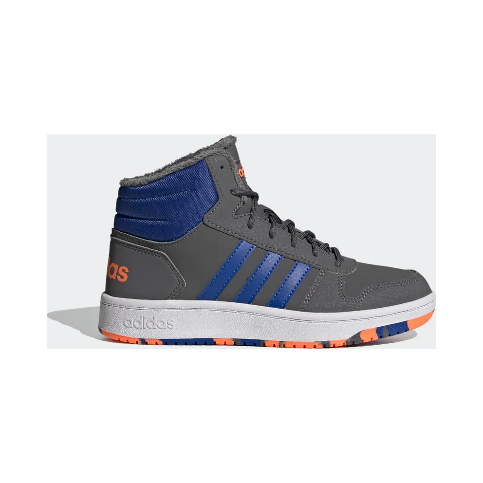 adidas Hoops 2.0 Mid Schuh Grey Five / Royal Blue / Signal Orange (FW4278)