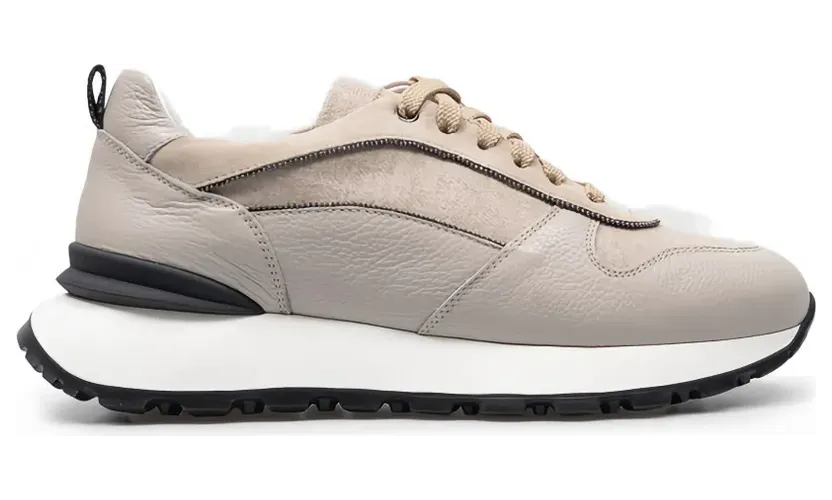 Doucal’s Sneakers van kalfsleer – Beige (DD8667WHITPN719NN13)