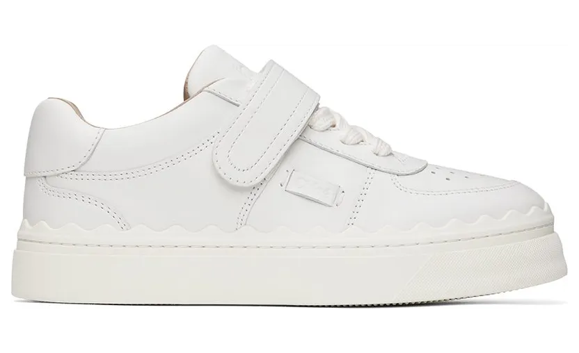 Chloé White Strap Lauren Sneaker 101 White (CHC22W70242)