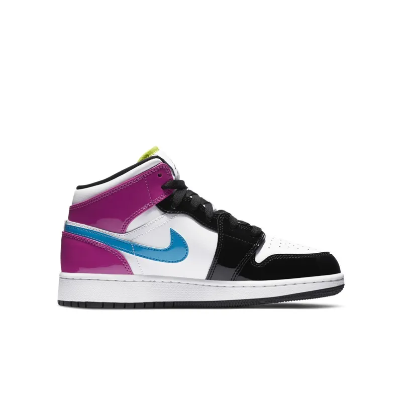 Jordan 1 Mid White Black Cyber Pink (GS) White/Cyber-Active Fuchsia-Black (CZ9835-100)