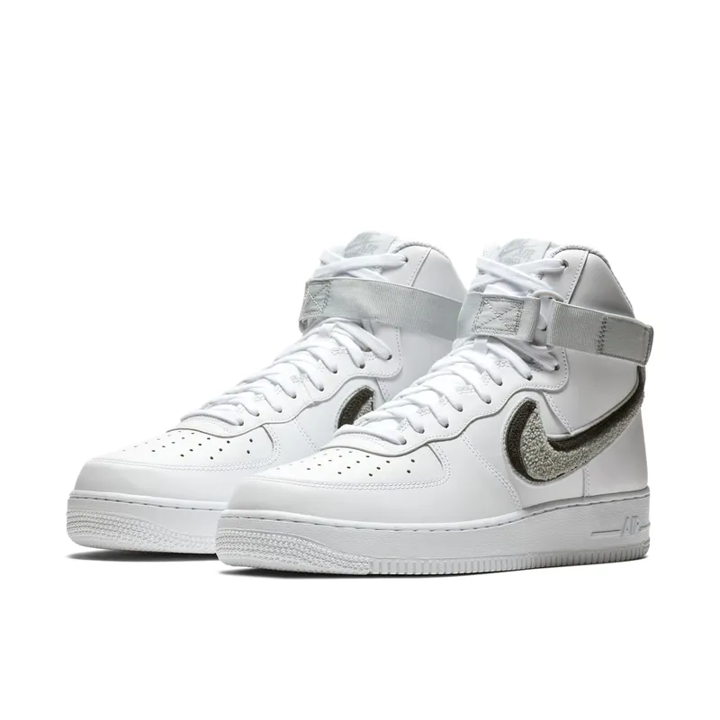 Nike Air Force 1 High 3D Chenille White Grey Black White/Wolf Grey-Pure Platinum-Black (806403-105)