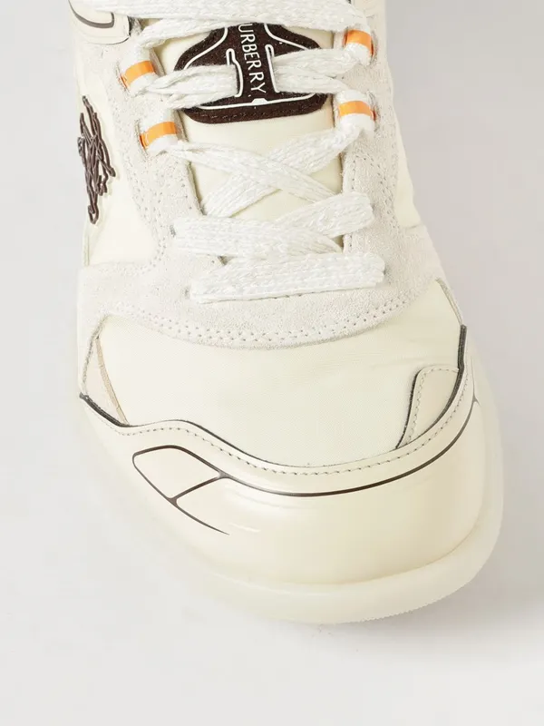 BURBERRY EKD Low-Top Synthetic Leather Sneakers White (8119538) (3)