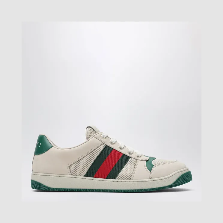 Gucci Screener sneakers in white/green mesh and leather A000GAFAGAT/T_GUC-9545_604-11